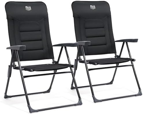 TIMBER RIDGE Silla de Jardín Plegable de Aluminio 150kg con Respa...