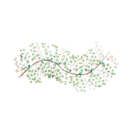 Serre-tête de mariée en cristal vert avec détails haut de gamme