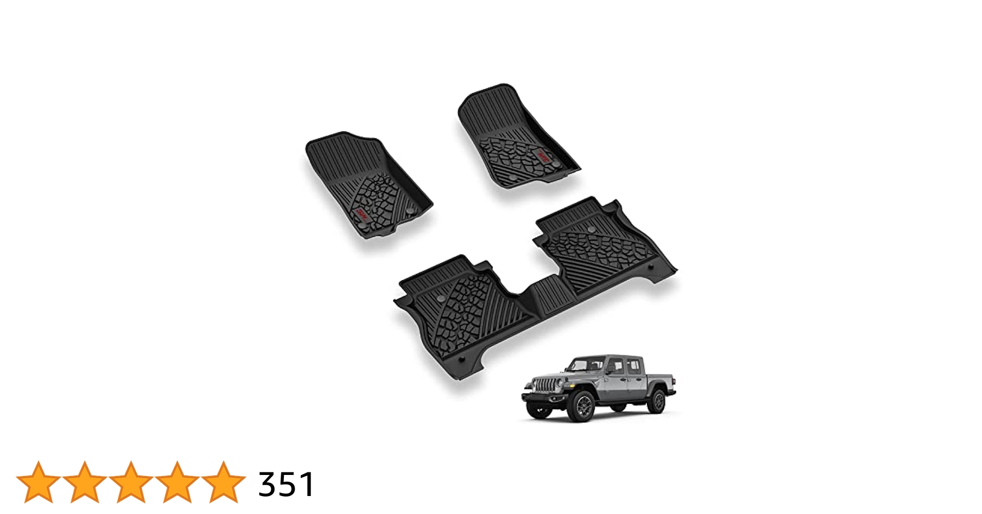 Amazon | 3W フロアマット Jeep Gladiator 2020-2024用