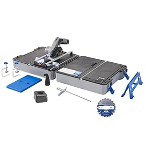 Dremel Blueprint Draagbaar zaagstation met 12V snoerloze compacte cirkelzaag met borstelloze motor, 1x draagbaar station,1x multimateriaal blad, 1x snijgeleider, 1x adapter voor stofzuiger, 2x klemmen