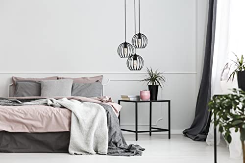 LIFA LIVING Industriële Hanglamp, 3-lichtse Plafondlamp, Zwarte Hanglampen, Moderne Metalen Verlichting, Ronde Hanglamp… - Afbeelding 3