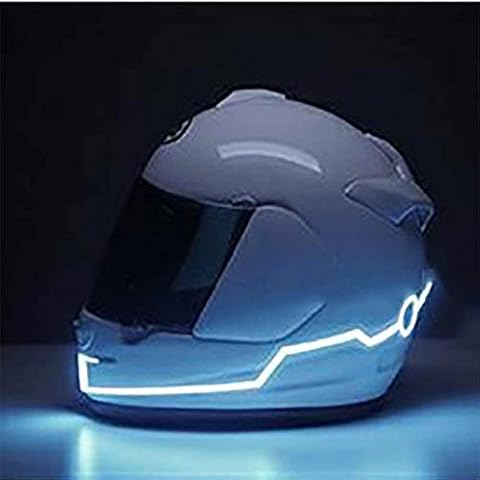 Motorcycle Helmet Light,Rechargeable Waterproof Helmet Cycling LED Sticker EL Light Flash Strip Sticker Kit for Safe Night Driving Decor C,1 Cover