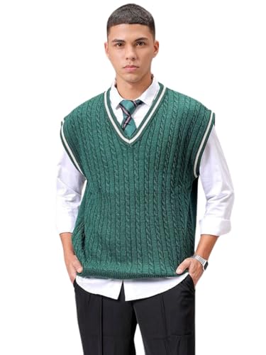 Image of The Indian Garage Co Men Oversized Sleeveless Textured Sweater