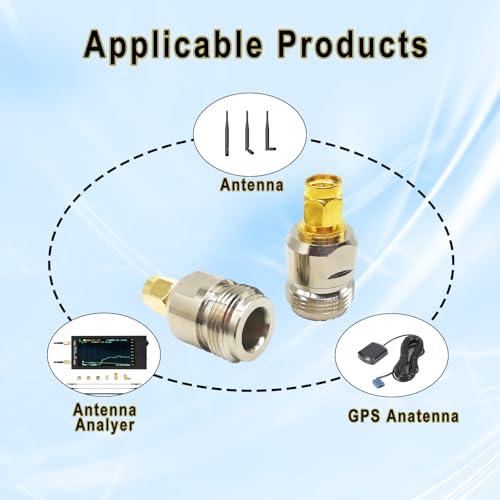 2PCS Adaptadores Coaxiales Tipo N a SMA miniatura 4