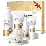 Set 5 Piezas Cuidado Facial con Mucina de Caracol,Rutina Completa Hidratante y Revitalizante,Limpieza,Tónico,Sérum,Crema & Contorno de Ojos,Para Todo Tipo de Piel
