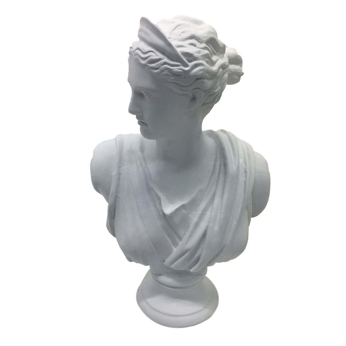 ROCKING GIFTS Figura Decorativa Busto Mujer Griego Romano, Escultura Clásica Antigua Resina Blanca Elegante, 50 cm