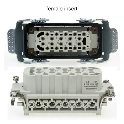 Conector HDC-HE-20 rectangular lateral para enchufe de aviación industrial de 1 pieza 4