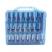 Zoostliss Transparent Blue Universal Clear Nail Polish Organizer Holder case for 48 Bottles Adjustable Dividers Space Saver