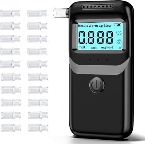 Alkoholtester, Professioneller Promillemessgerät mit 20 Mundstücken, Hochpräziser Persönlicher Alkoholmessgerät mit Digitalem LCD-Display für Schnelle und Genaue Ergebnisse, für Zuhause und Partys Alkoholtester, Professioneller Promillemessgerät mit 20 Mundstücken, Hochpräziser Persönlicher Alkoholmessgerät mit Digitalem LCD-Display für Schnelle und Genaue Ergebnisse, für Zuhause und Partys