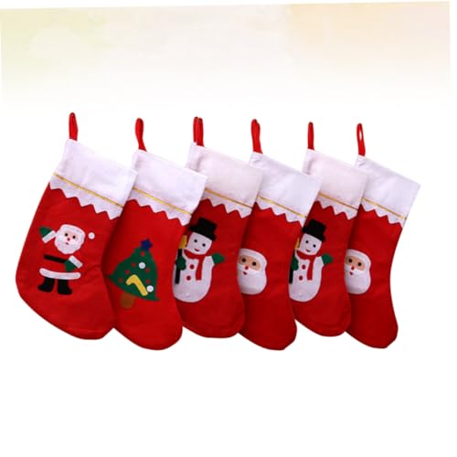 6 Unidades meias de doces de natal decoração da árvore de natal sacos de doces de natal meias doces