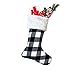 Produktbild Honorall Christmas Candy Stocking Classic Plaid Pattern Wiederverwendbare Einkaufstaschen Geschenk-Einkaufstasche Happy Hanging Socks für Weihnachtsfeier-Weihnachtsdekorationen