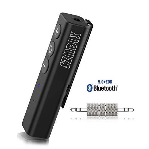 Bluetooth Empfänger, SZMDLX Bluetooth 5.0 Receiver Tragbare Bluetooth Adapter Wireless Adapter Drahtlos Receiver Audiogeräte A2DP Bluetooth KFZ 3.5 mm Aux für PC TV Kopfhörer Auto Home Stereo