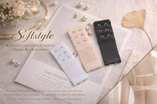 Image of SOFTSTYLE Premium Bra Extenders for Women 3 Hook 2 Hook Combo