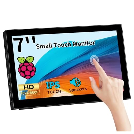 Kenowa Monitor touch screen da 7 pollici, schermo portatile Raspberry pi Touch 1024 x 600 TFT LCD HD a colori schermo con 2 ingressi HDMI per PC Raspberry pi, laptop