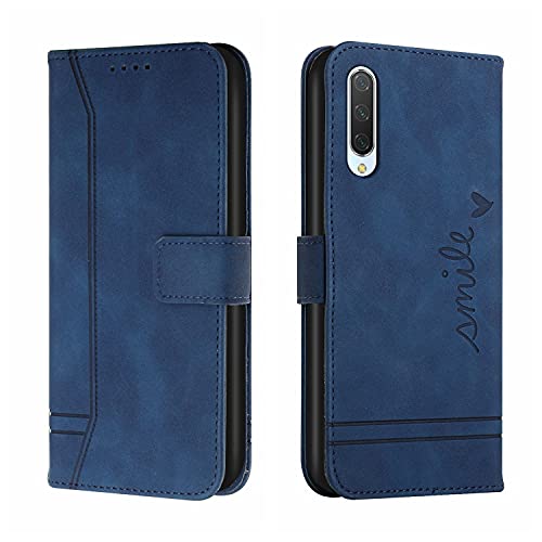 Bravoday Cover per Xiaomi Mi CC9E / Xiaomi Mi A3, Flip Custodia in Pelle PU Portafoglio Custodia per Xiaomi Mi CC9E / Xiaomi Mi A3, con Slot per Schede, Blu