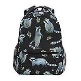 Mochila Infantil Gray Wild Raccoon Bolsa De Deporte Moderna Mochilas Escolares Resistente Bolsa De Viaje para Universitaria Mujeres Juveniles
