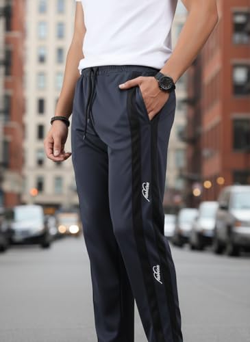 Image of Mack Jonney Men's Striped Track Pants | Side Stripe Design | Regular Fit | Casual & Athleisure Wear |Pack of 1-MMJ-53