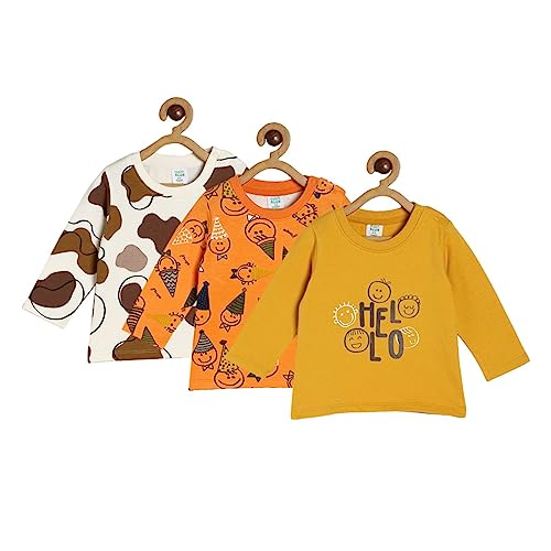 Image of miniklub Boys Typography Printed Round Neck Long Sleeves T-Shirt