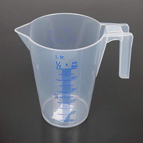 Verre doseur en plastique de 0.5 Litres gradué en % pour le mélange d'huile moto Cover