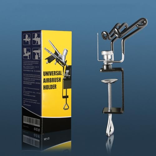エアブラシ クランプ ホルダー スタンド エアブラシ スプレーガンを 2 つまで保持 ステンレス鋼エアブラシ ホルダー クランプオン テーブル スタンド ツール