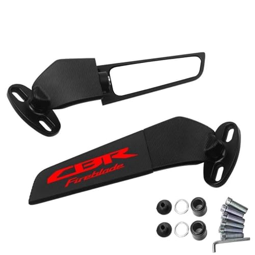 HYRHEV Rétroviseur CNC À Aile Fixe pour Moto CBR600RR CBR1000RR CBR250RR CBR 600 954 1000 RR CBR 650R 500R Rétroviseur de Guidon(002)