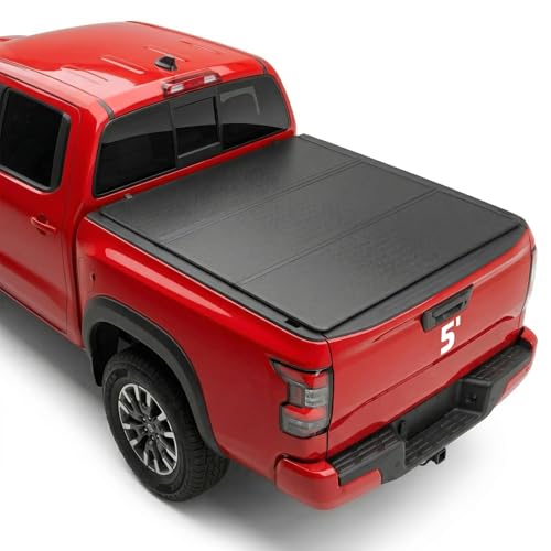 BDFHYK Hard Tri-Fold Tonneau Cover for Nissan Frontier 2005â€“2026 5 FT Bed, Waterproof Low Profile Truck Bed Cover with Anti-Theft Lock, Easy Install for Camping and Work Trucks