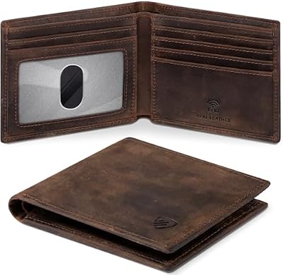 RUNBOX Wallet for Men|Slim Bifold Rfid Blocking Leather Wallet|Front Pocket
