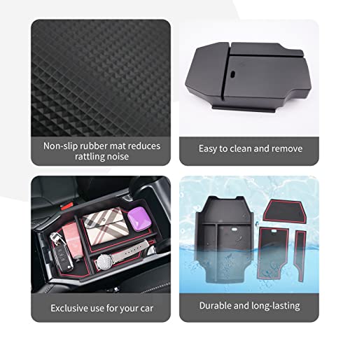 Image of CDEFG 2023-2026 Accord Center Console Accessory Organizer for 2023 2024 2025 2026 Accord Sport EX-L L Touring LX EX Console Armrest Tray Storage Box 2023-2026 Accord 11th Gen Hybrid Accessories (Red)