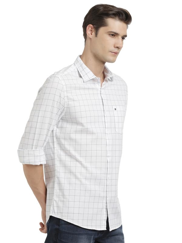 Image of Turtle Men 100% Cotton Slim Fit Check Full Sleeve Casual Shirt