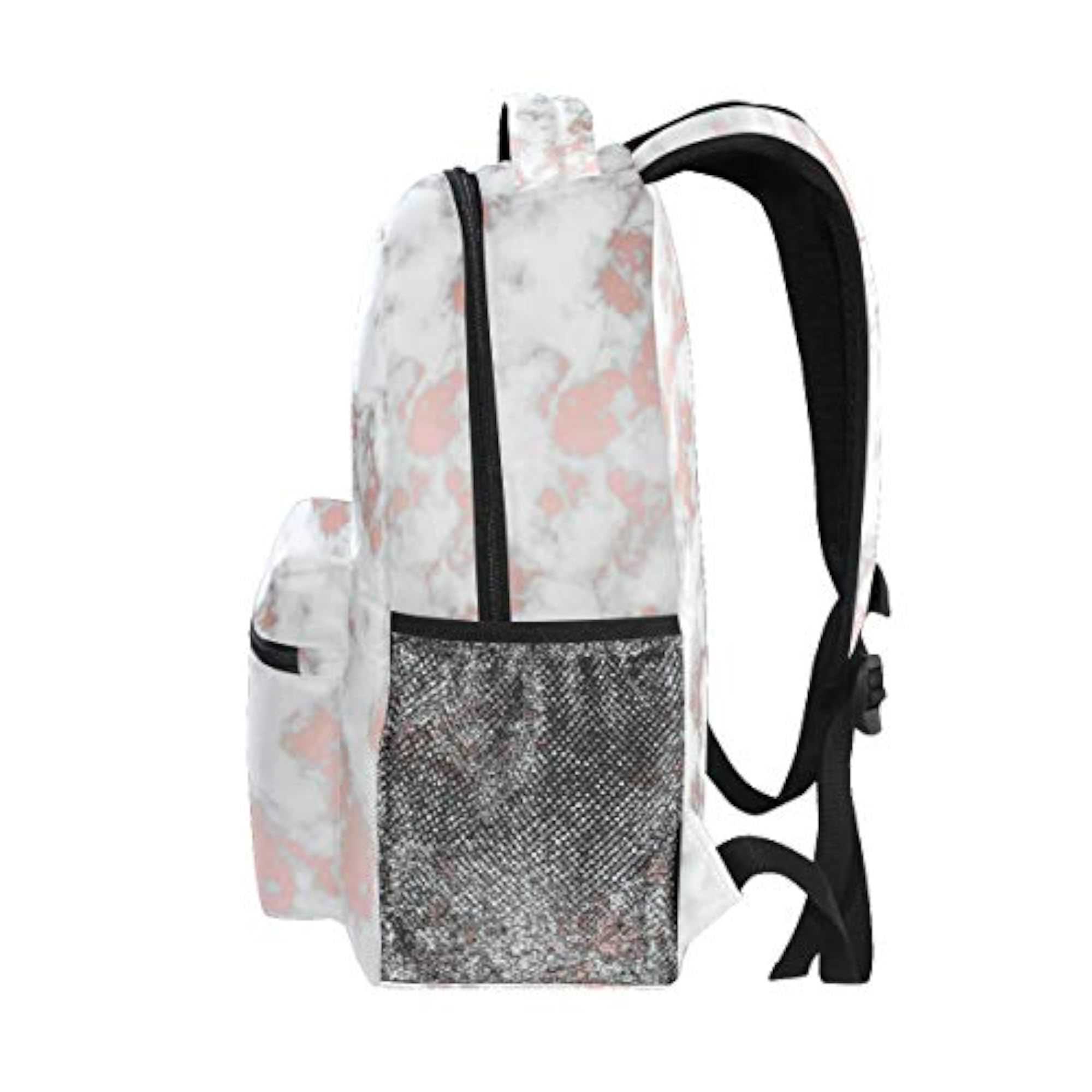 Marble With Rose Gold Backpacks for Travel