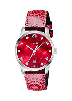 Gucci Orologio Analogico Classico Quarzo da Donna con Cinturino in Pelle YA126584