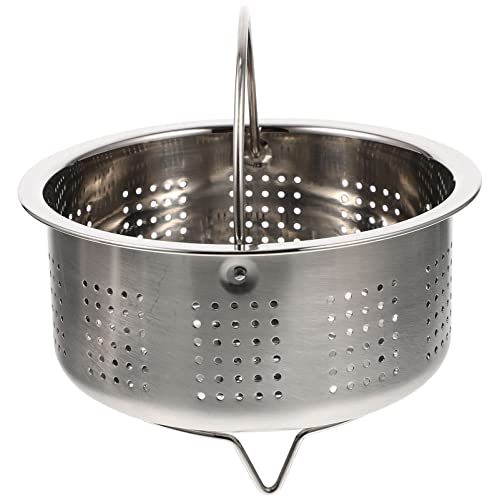 Luxshiny Mesh Steamer Basket Steamer Panier À Vapeur en Acier Inoxydable Insert Food Steaming Rack for Meat Fish Veggie Fruits De Riz 5. 4 Pouces Cover