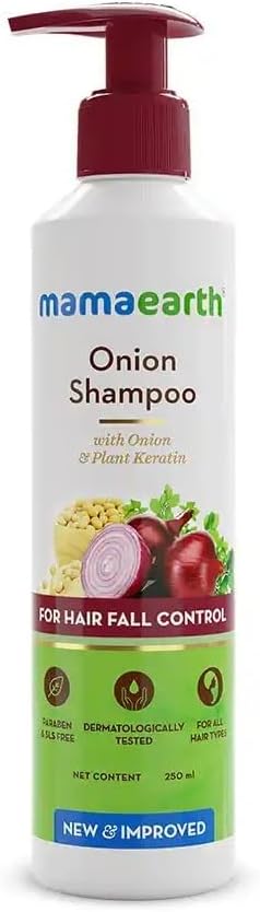 Onion Shampoo for Hair Growth and Hair Fall Control with Onion and Plant Keratin | Reduces Hair Fall | Strengthens & Smoothens Hair | For Men & Women | 250ml