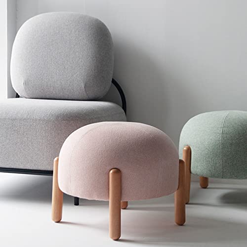 Tabourets ottomans ronds rose pour une ambiance cocooning