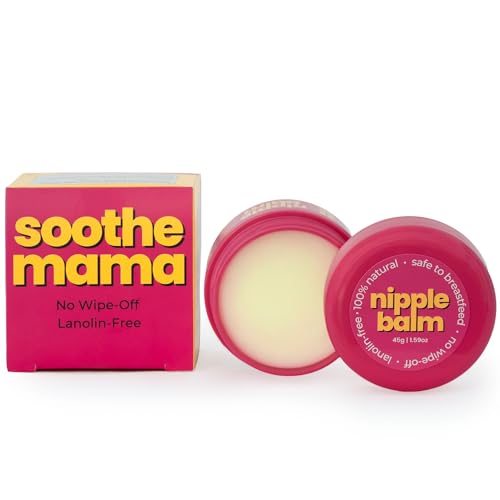 Soothe Mama Nipple Balm for Breastfeeding Moms – 100% Natural, Lanolin-Free, Safe for Baby, No Wipe-Off Needed (45g)