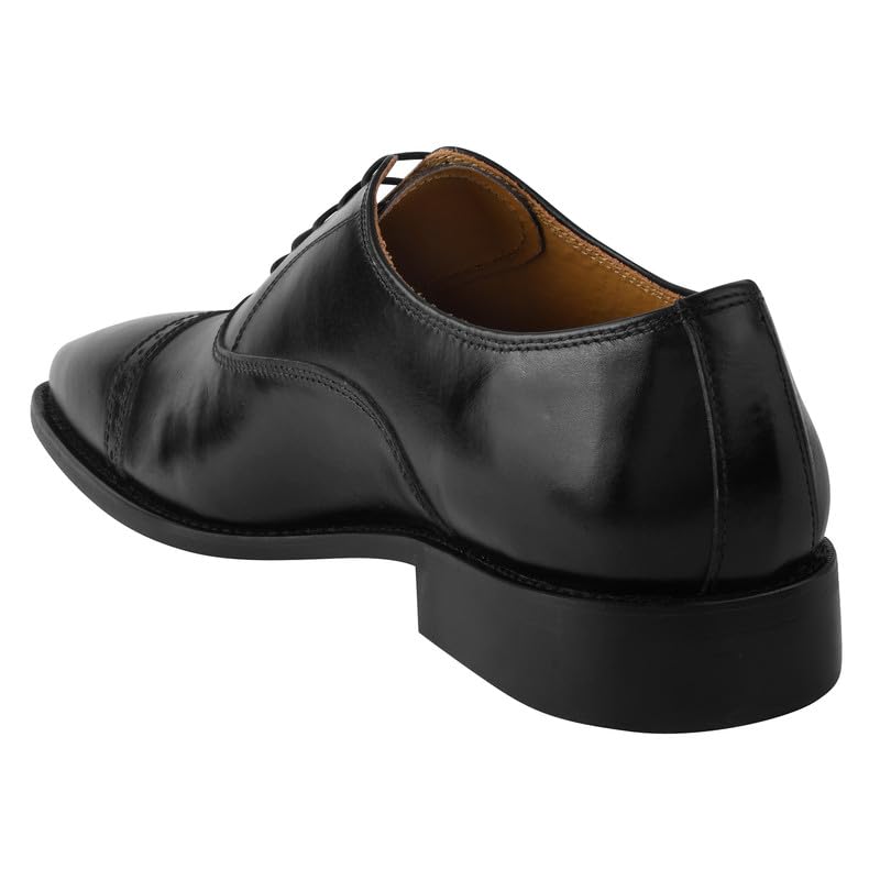 Image of LIBERTYZENO Mens Tread Design & Plain Genuine Leather Lace Up Oxford Dress Shoes for Easter Gift