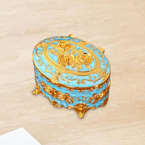 Étui à bijoux ovale rétro avec roses pour un cadeau d'exception - 4