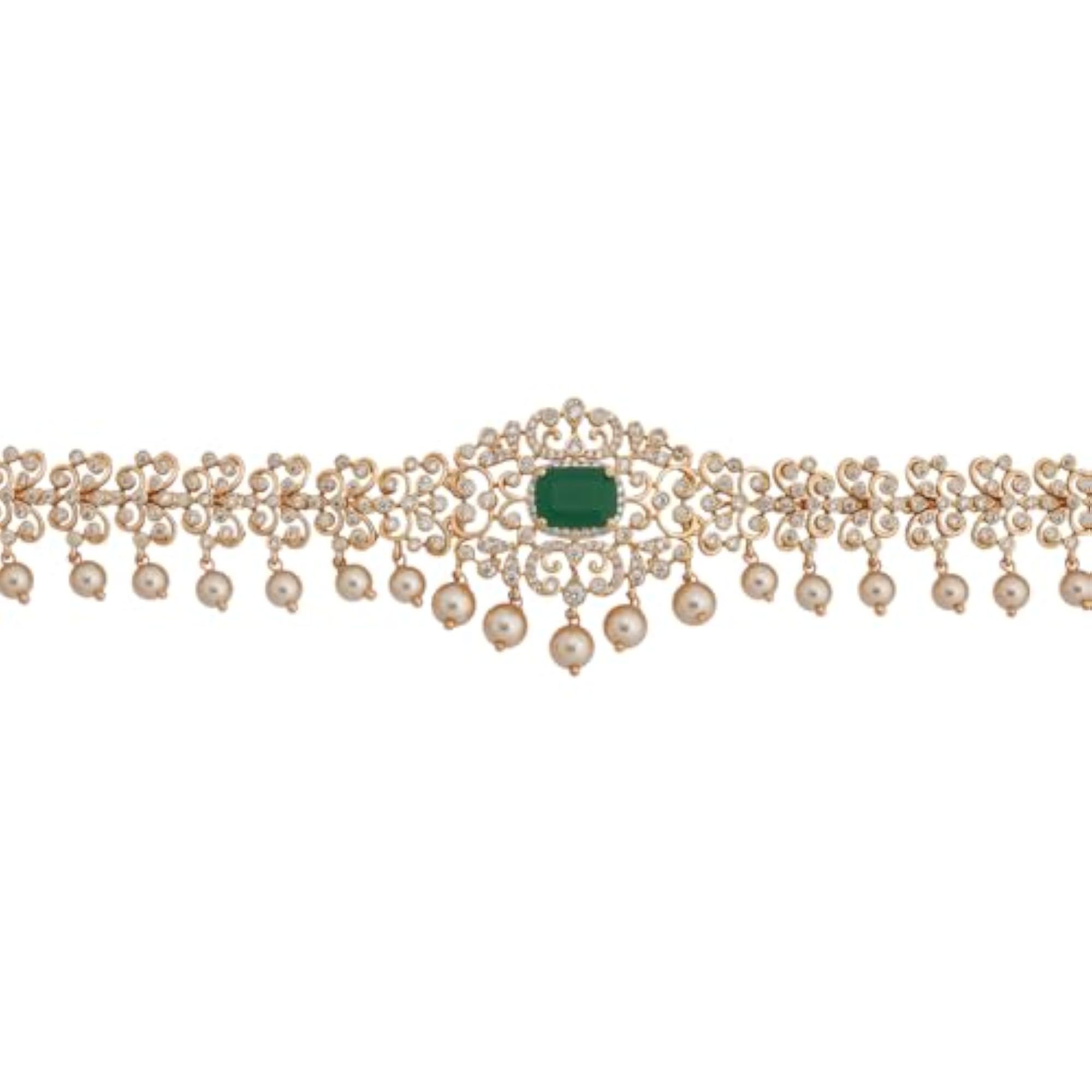 Ruby Gold Plated Zircon Kamarbandh Waist Belt