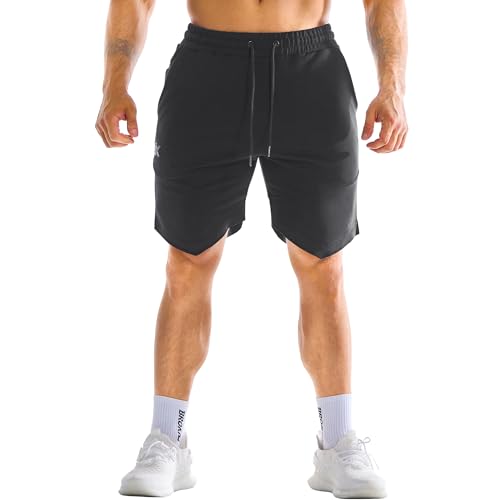 BROKIG Mens Zipslim Workout Athletic Shorts 7", Gym Running Training Sports Bodybuilding Shorts for Men with Zip Pockets4