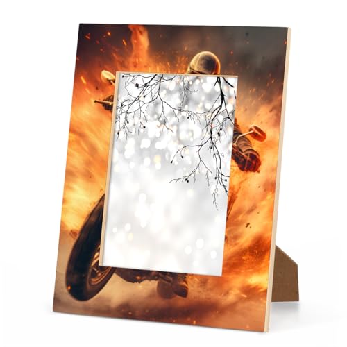 Handsome Motorcycle 11x14 Picture Frame Motorcycles 11x14 Photo Frame with Stand Photos Frame, 11 by 14 Wooden Picture Frames for Vertical or Horizontal Display