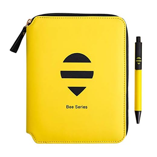 SUSHUN B6 Journal Notebook Söt Bi Agenda Planner Oragnizer Blixtlås Anteckningsblock Traveller för Middle High School Studenter Flickor Pojkar Tonåring Bee tail