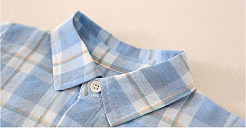 Toddler Baby Girls Boys Long Sleeve Button Down Shirt Kids Cotton Plaid Shirt Western Tops with Pocket Fall Clothes4