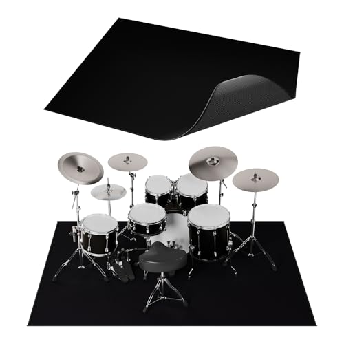 Drum Rug 4x5.2Ft, Drum Mat with Non-Slip Grip Bottom, Drum Mats and Rugs with Tightly Woven Fabric...