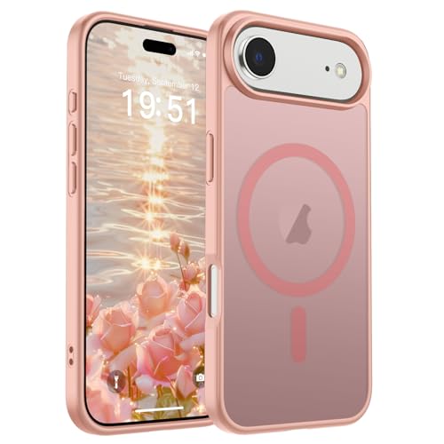 Image of SUPFINE Magnetic for iPhone Air Case (Compatible with MagSafe)(Military Grade Drop Protection) Slim Translucent Matte Shockproof with Anti-Fingerprint Phone Cover for 17 Air,Pink