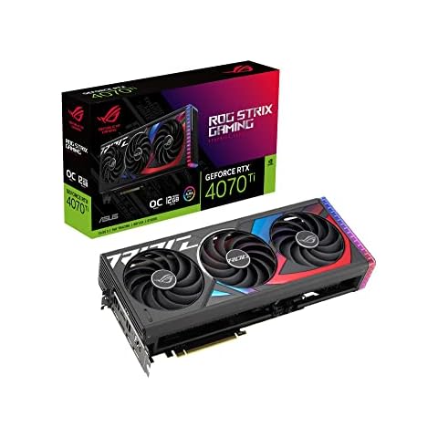 ASUS ROG Strix GeForce RTX 4070 Ti GDDR6X OC Edition Gaming Grafikkarte (NVIDIA DLSS 3, PCIe 4.0, 12GB GDDR6X Speicher, 2x HDMI 2.1a, 3x DisplayPort 1.4a, ROG-STRIX-RTX4070TI-O12G-GAMING) Cover