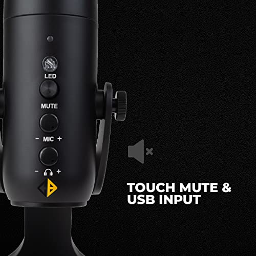 Image of Cosmic Byte Deimos RGB USB Microphone Cardioid Type with Tabletop Stand, 192Khz Sampling Rate for PC, Laptops, Mac (Black)