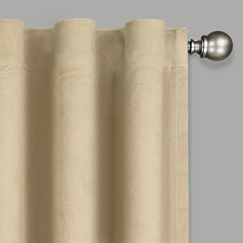 Eclipse Bradley Thermal Insulated Single Panel Rod Pocket Darkening Curtains For Living Room, 50 In X 84 In, Cafe #TOP2