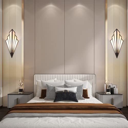 Modern Wall Light Simple Creative Wall Sconces Bedroom Aisle Living Room Wall Lamp Holder E12 Socket Art Deco Lighting Fixture Black (Bulb Not Included) (Pack of 2) - Image 4