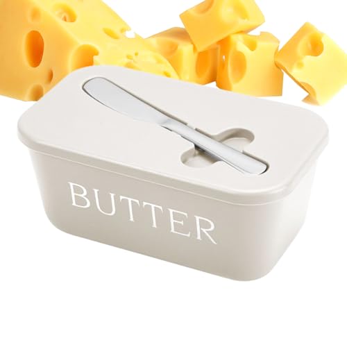 Djowyh Recipiente para Mantequilla | Tapa Hermética | Caja Estanco al Aire Para Queso con Cortador Para Cocina Hogar Acampada Granja