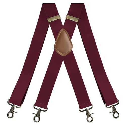 Tirantes para hombre en X con 4 ganchos de oreja regulables para pantalones de vestir